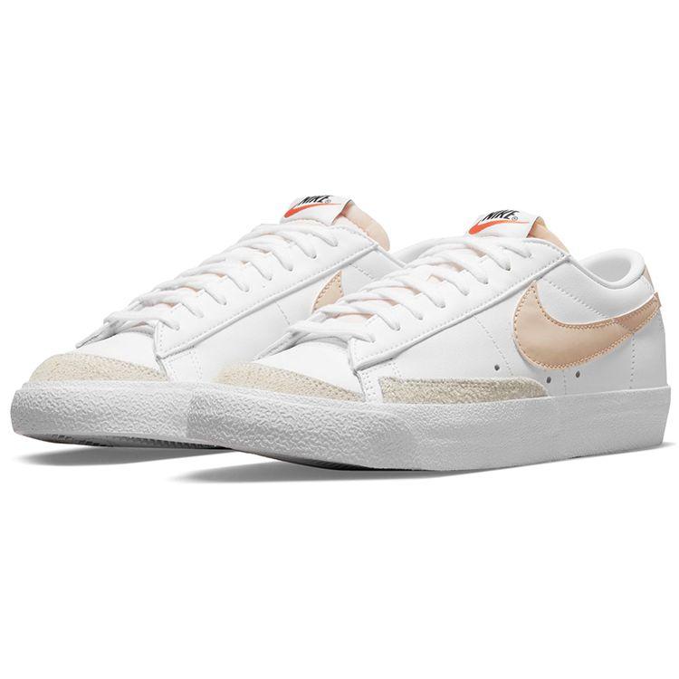 Nike Blazer Low 77 Белые Бледно-Коралловые Женские Кроссовки Черный Ротанг DC4769-106