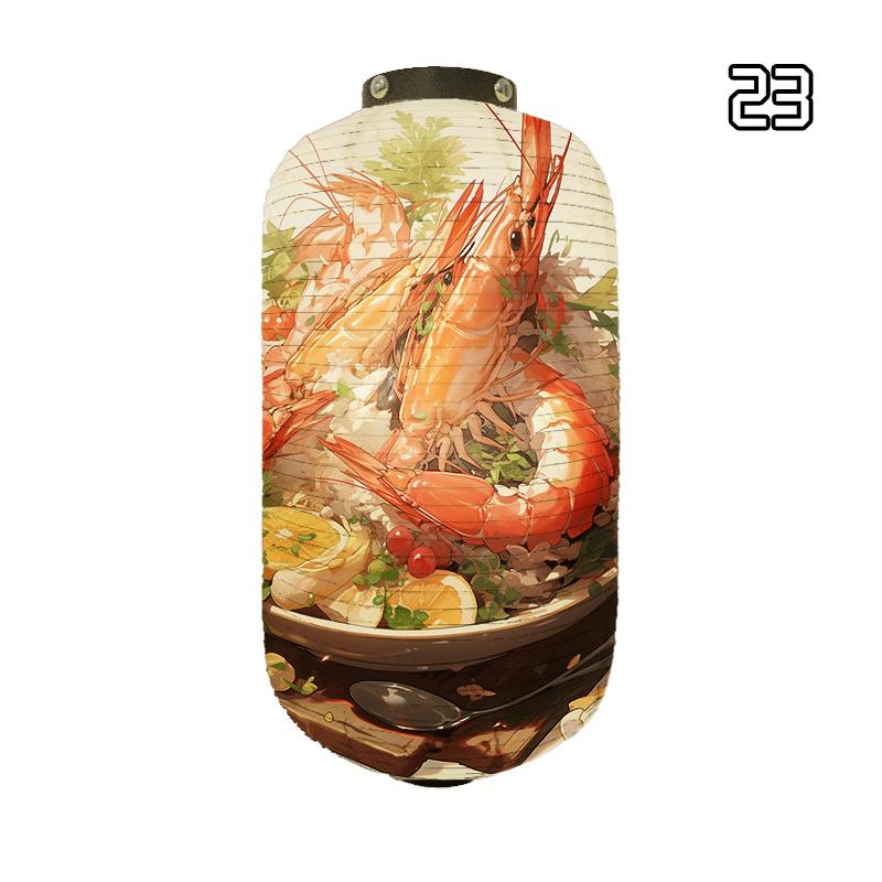 Бумажный фонарь в японском стиле Красивые фонари с принтом краба и креветки Фонари для рекламы суши, хот-пота, изакая-ресторана, бара