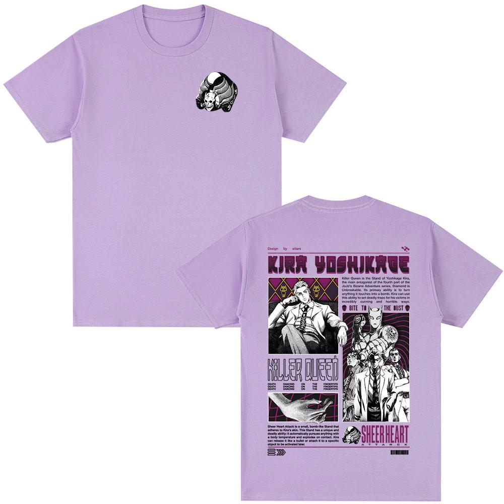 Anime Jojo Bizarre Adventure Killer Queen Graphic T Shirts Unisexs Women Casual Cotton Short Sleeves Oversized Tshirts Streetwear
