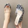 Summer Slippers PVC Transparent Peep Toe Platform Wedges Slippers Sandals Women Fashion High Heels Female Shoes 10cm Gold