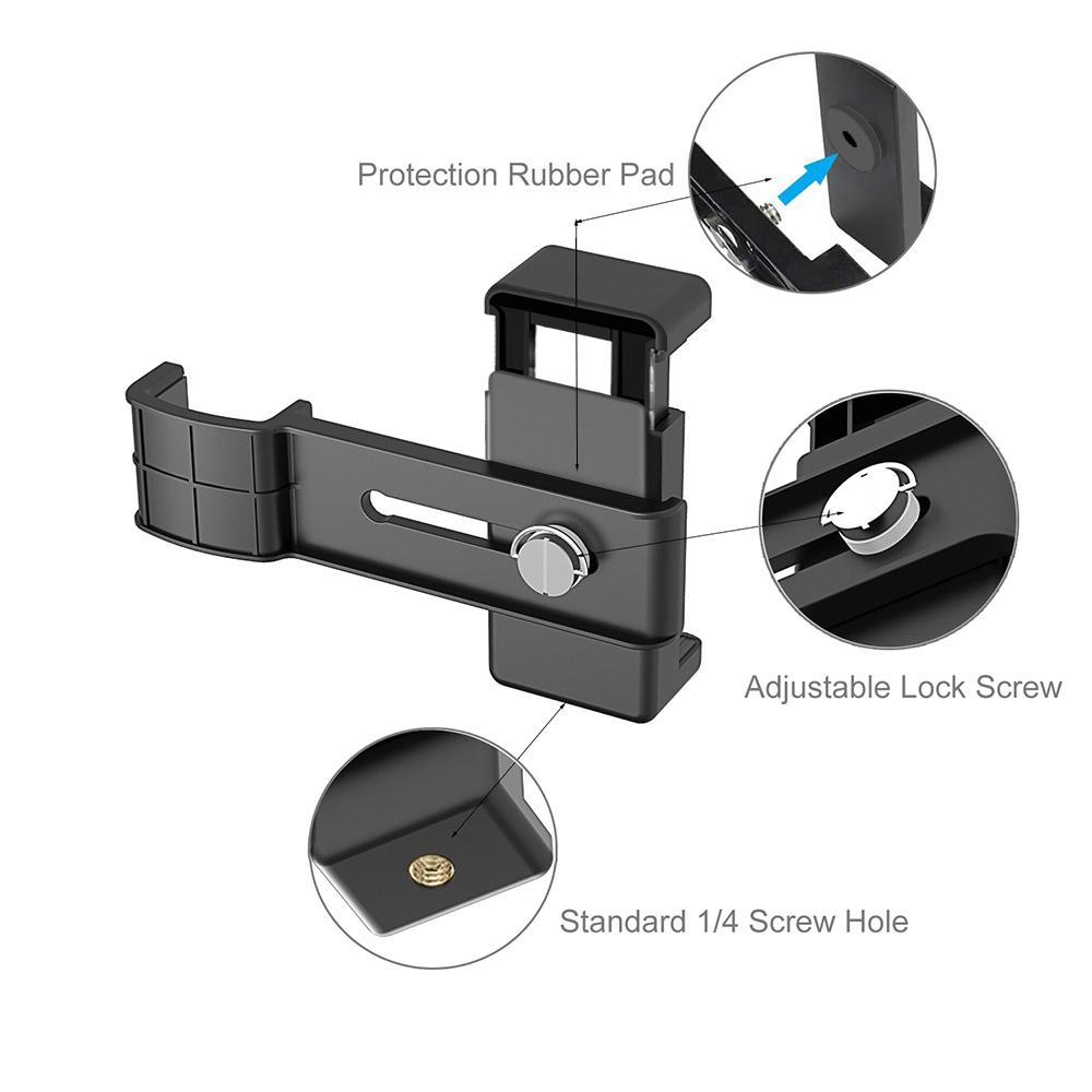 Smartphone Clamp Mount for DJI OSMO Pocket Pocket 2 1/4 Inch Holder Bracket Adjustable 56 85mm Phone Fixer
