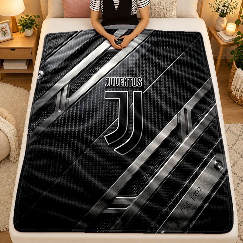 Flannel BlanketJuventus FC Warm Soft Throw Blanket for Indoor Sofa Bed Living Room Use