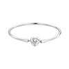 BAMOER 100% 925 Sterling Silver Shiny Starry Bracelet Simple Basic Bangle Bracelet for Women Fine Jewelry 17CM 19CM