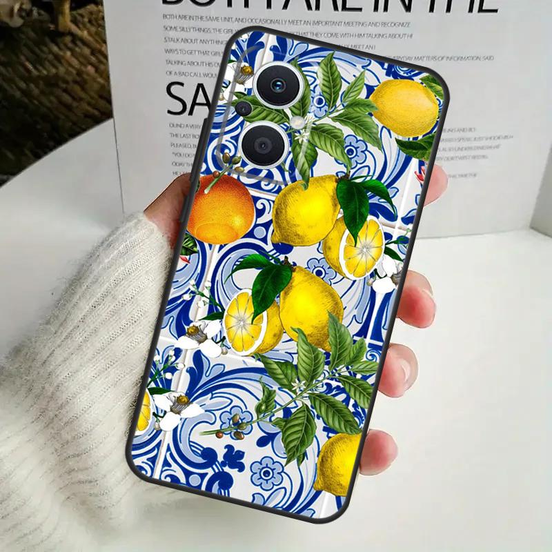 Mediterranean Lemon Case For OPPO Reno 11F 10 Pro 4 5 6 7 8 Lite 4Z 5Z 8T OPPO Find X6 X5 Pro X2 X3 Neo Cover