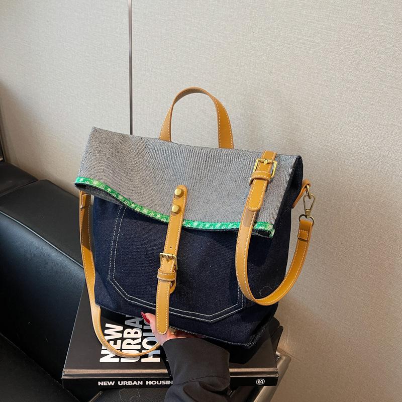 Джинсовая женская студенческая сумка для занятий, сумка-тоут для поездок на работу, новая большая вместительная сумка через плечо, сумка-мессенджер