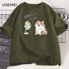 Funny Cat Fan T-shirt Men Women Summer Round Neck Short Sleeve Tshirt Breathable Streetwear Oversized Tee Casual High Quality