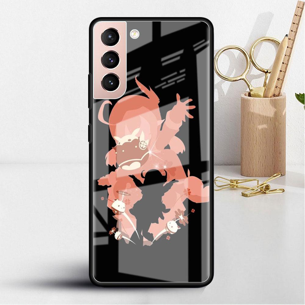 Стеклянный чехол для Samsung Galaxy S22 S20 FE S21 5G S10 S9 Plus Note 10 20 Lite закаленный чехол для телефона аниме Genshin Impact Cool