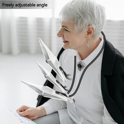 Подвесная лупа на шею, увеличительное стекло без помощи рук с гибкой шеей, большая область просмотра, легкая портативная лупа для чтения для пожилых людей