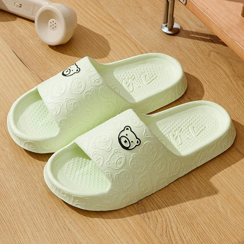 Женские повседневные тапочки, летние, милый медведь, классная ванная комната, противоскользящие тапочки, воздушная подушка, легкость, мягкая подошва, мужские туфли на плоской подошве, пара