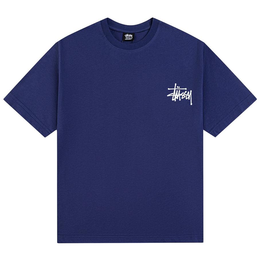 Stussy Летняя новая футболка с круглым вырезом из высококачественного хлопка 2025 года для мужчин и женщин, классическая футболка с буквенным принтом для пар