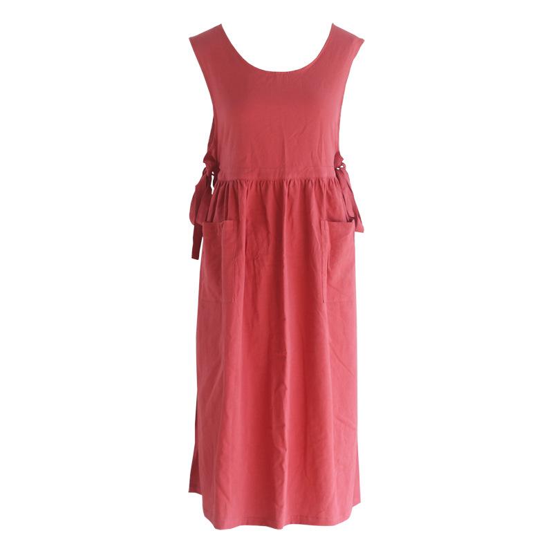 Хлопковый фартук большого размера с цветочным принтом и боковым разрезом для нейл-арта - Европейский и американский стиль