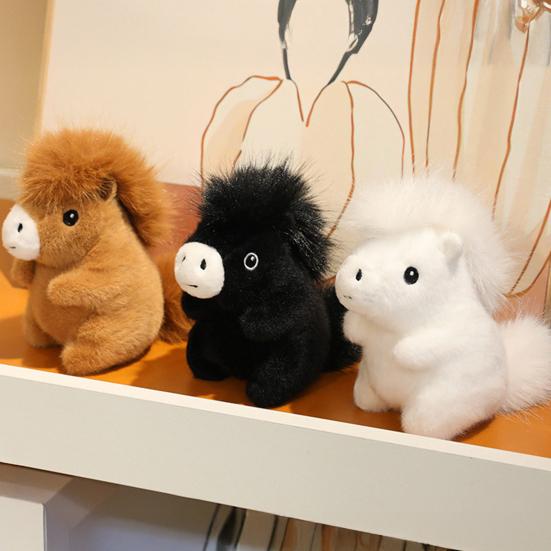 Horse Plush Doll Fat Mini Stuffed Animal Toy Cute Horse Plushie Soft Realistic Horse Ornament Kids Birthday Gifts