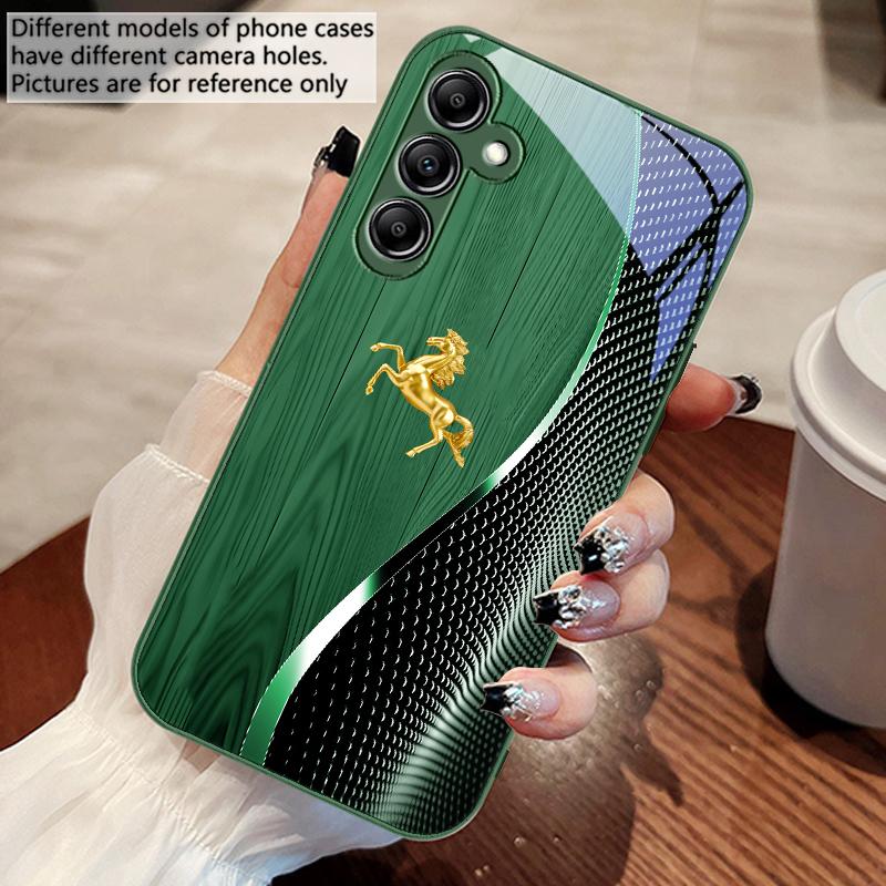 Деревянный зернистый Золотой конь Для Samsung A 73 72 71 70 56 55 54 53 52 51 50 42 35 34 33 32 31 26 25 24 23 22 30 20 стеклянный чехол для телефона