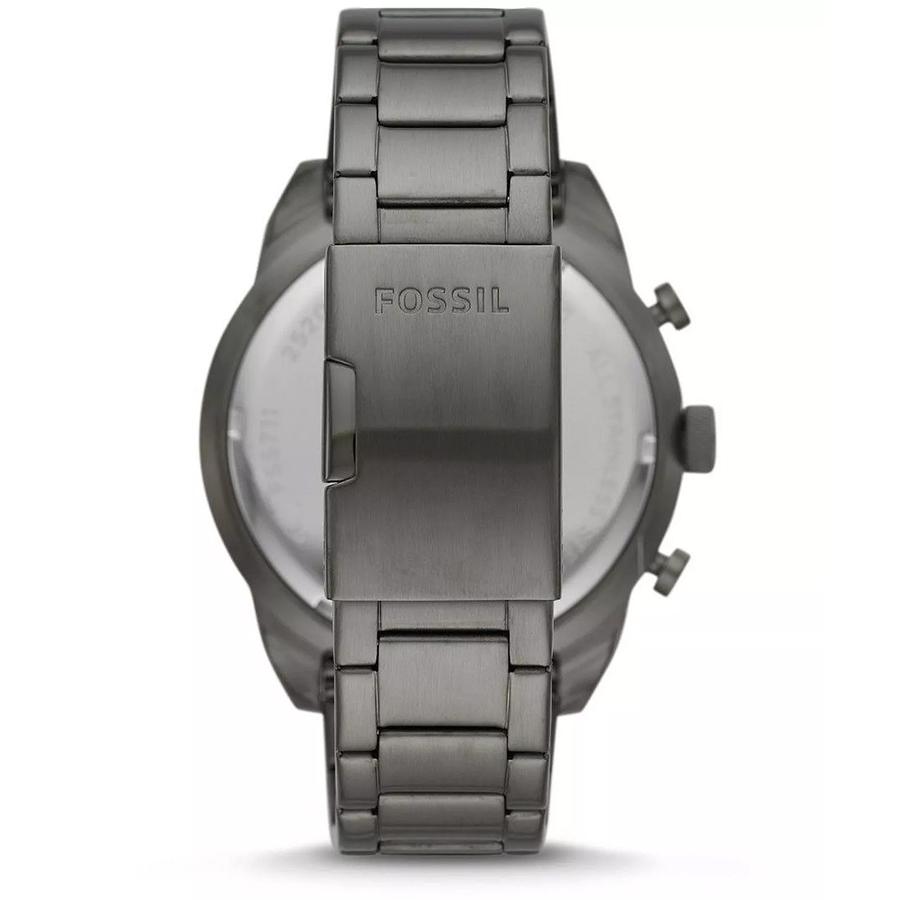 Fossil Мужские часы-хронограф Bronson с синим циферблатом и серым стальным ремешком - FS5711