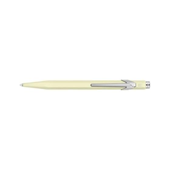Шариковая ручка Caran d'Ache 849, Пастельно-желтая, Шестигранный корпус, Нажимной механизм, Сатиновое покрытие, Лакированная, Длина 128 мм, Диаметр 10 мм, Вес 15 г
