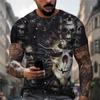 Men's Skull Tshirt 3D Printed Skull Graphic T-shirts For Men Oversized Short Sleeve Punk Tops Tee Shirt Men Death Clothing
