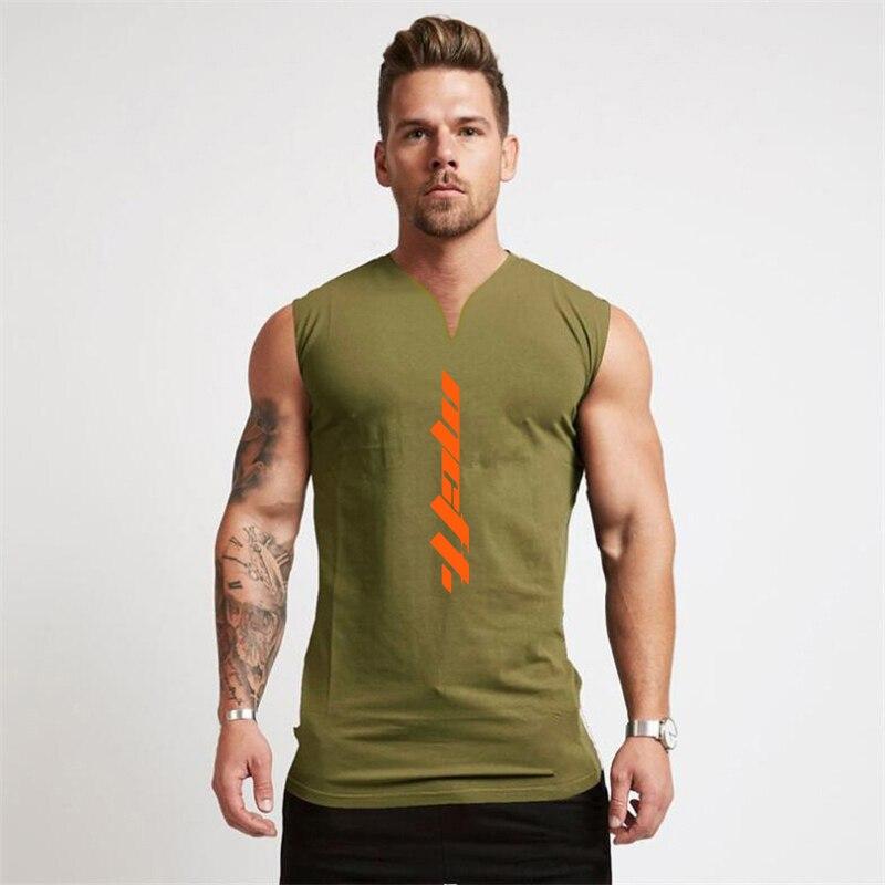 Muscleguys The New Summer Vest Slim Cotton Thin Section V-neck Sleeveless T-shirt Fitness Sports Trend