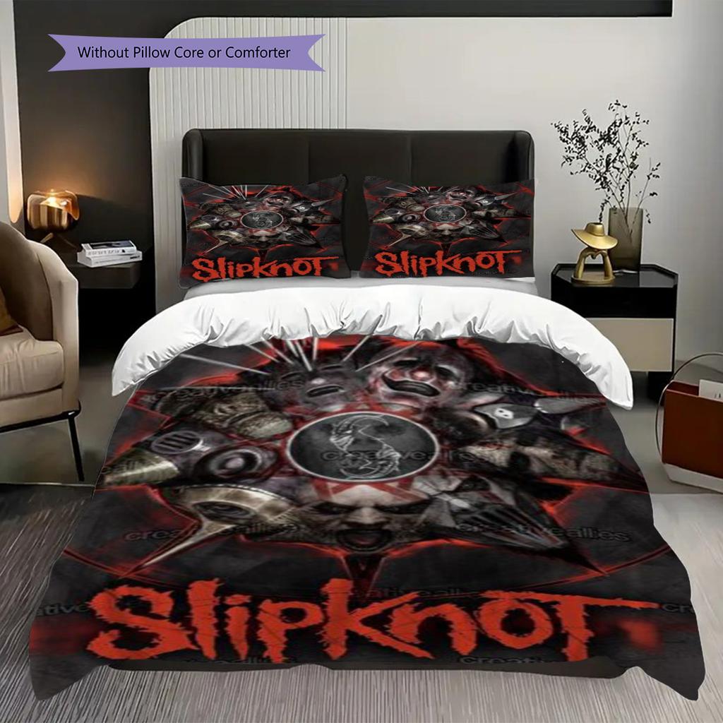 Slipknot Band Logo Comforter Set Bedding 1 Duvet Cover 2 Pillowcase Without Core Duvet Cover And Pillowcase Soft And Comfortable
