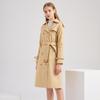 Khaki Long Women's Trench Coat Autumn Winter Turn Down Collar Women Clothes Casual Belt Trench