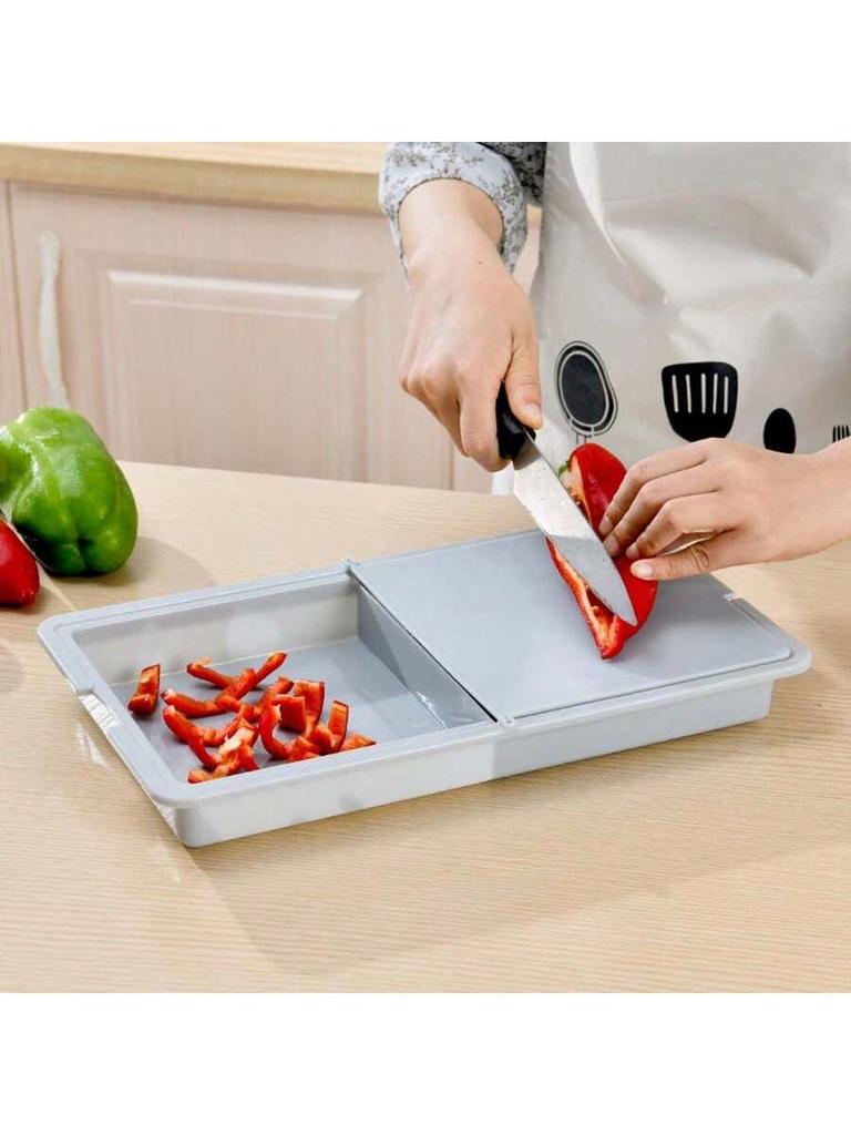 1шт, разделочная доска 3 в 1, пластиковая разделочная доска с органайзером для хранения, кухонные гаджеты, кухонные принадлежности, кухонные аксессуары, предметы домашней кухни