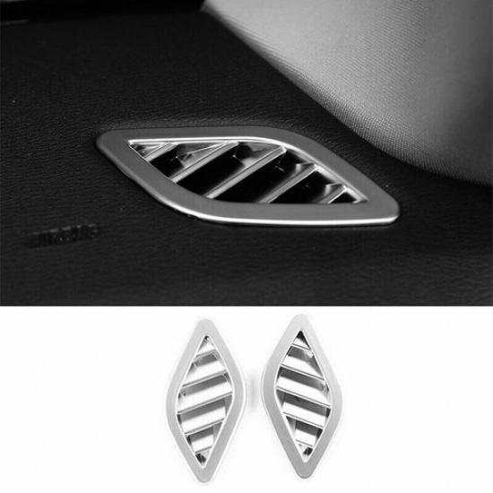 Fit For BMW X1 E84 2010-2015 ABS Silver Dashboard Upper Air Outlet Vent Trim 2X