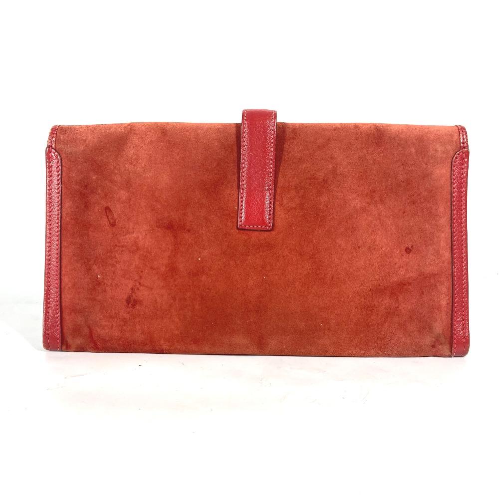 HERMES Bag H logo Jige Elan bag Clutch bag Leather Red
