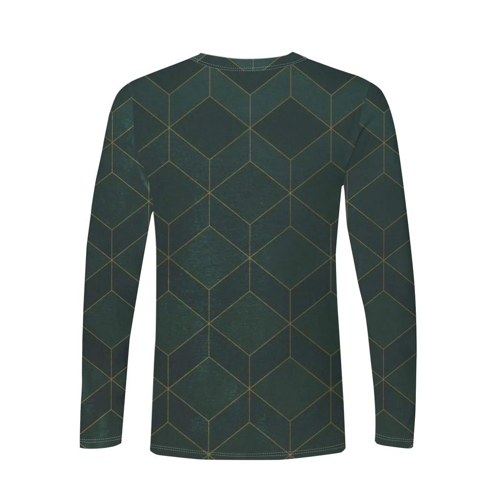 Муж. Футболка Круглый вырез Одежда Одежда На открытом воздухе Длинный рукав С принтом Модельер Винтаж