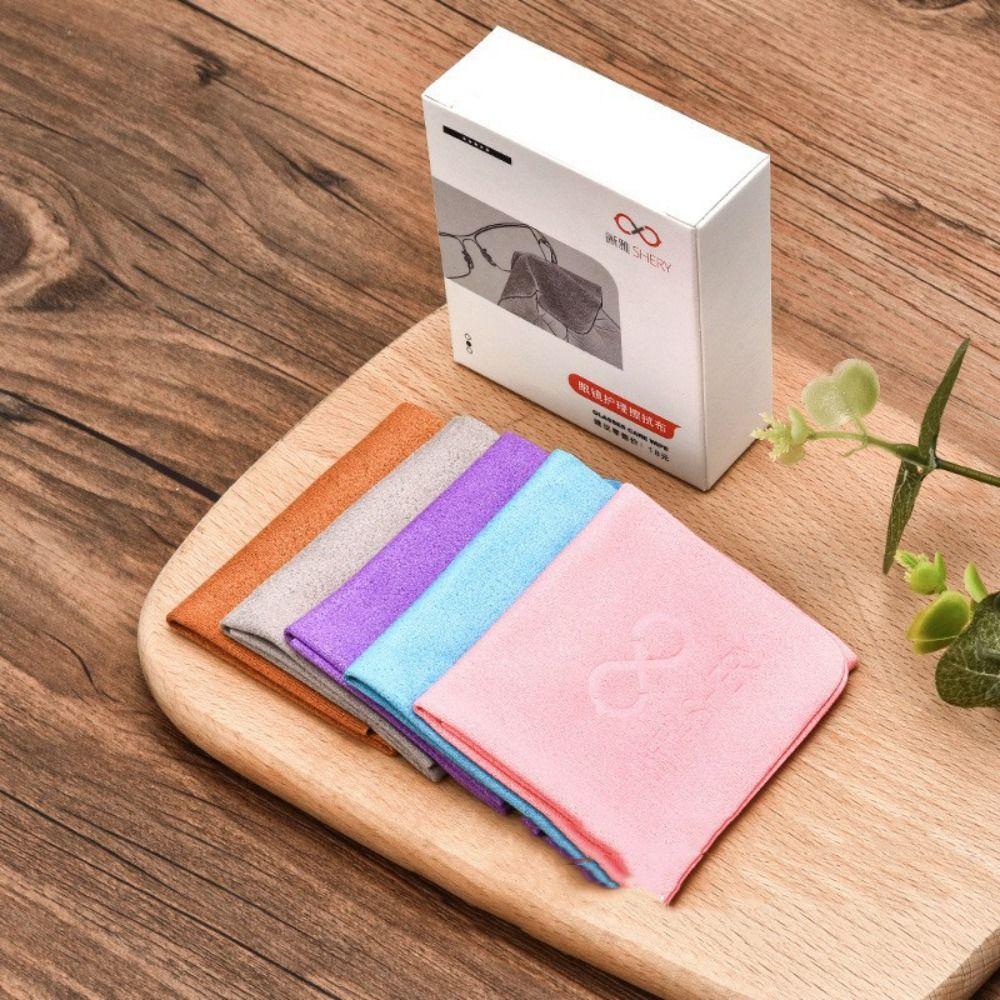 5pcs/lot Soft Suede Glasses Cloth Microfiber Glasses Clean Glasses Cleaner Cleaning Wipes Lens Phone Screen Female