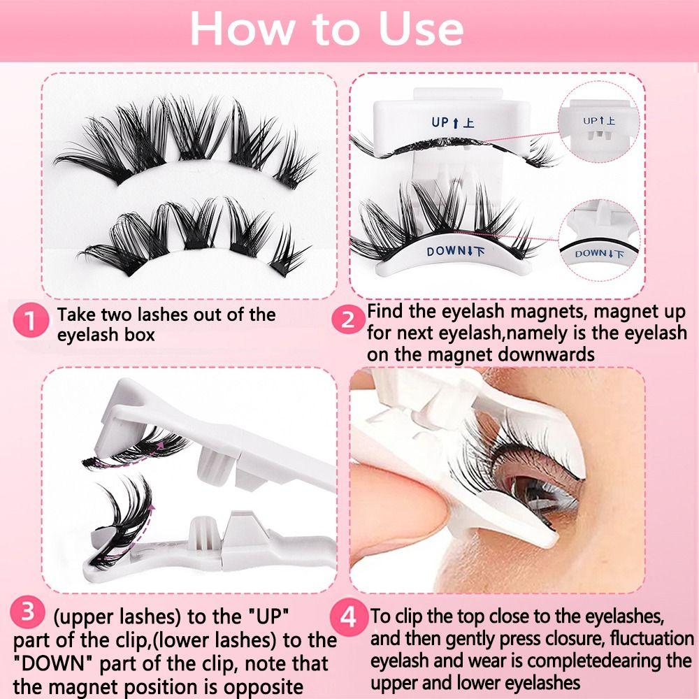 Reusable Non-glue False Eyelashes 3D Manga Lashes Long Lasting Magnetic Eyelash Kit Novice