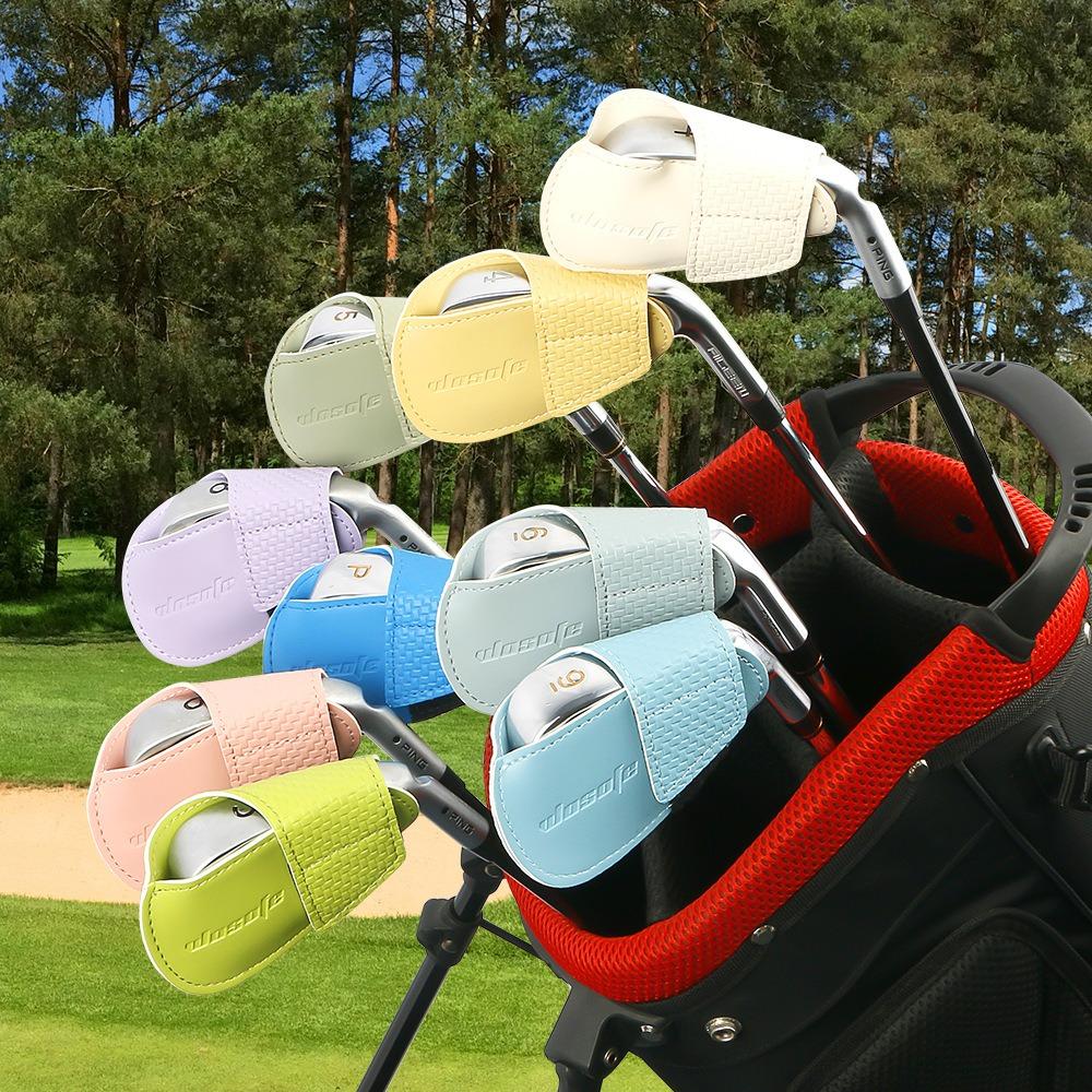 Waterproof Golf Iron Head Covers Colorful Golf Putter Headcover Golf Leather Club Cap  Golf Club
