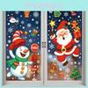 Window Christmas Festive Decals With Santa And Snowman For Display Seasonal