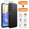 Для Samsung Galaxy A31 A51 4G A22 A32 A52 A11 A13 A23 A53 A33 Черный Силиконовый Мягкий Чехол Накладка На Телефон Со Стеклянным Защитным Экраном