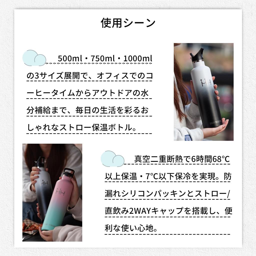 Vidory Вода Нержавеющая сталь Вакуумная Термо Спорт Газированная Легко положить Лед Соломинка Широкое Легко Легко Легко Идеально для Открытого воздуха Горы Каждый день