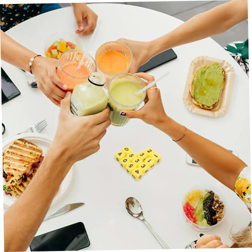 Sewroro 12pcs Number Dice Props Board Game Accessories Number Dice Math Learning