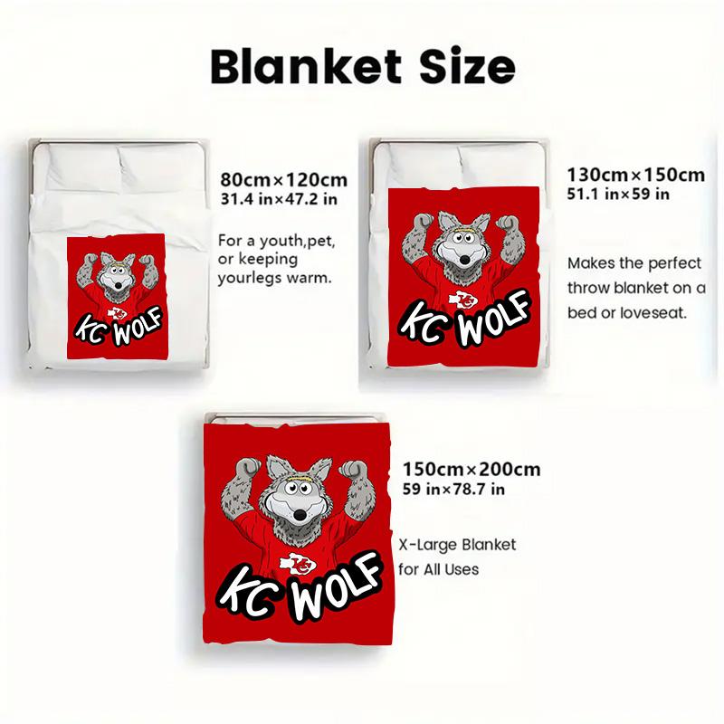 KC Wolf 2D Flat Pattern Flannel Blanket High quality All Seasons Warmth and Comfort Perfect for Christmas Gifts.SMT0917096