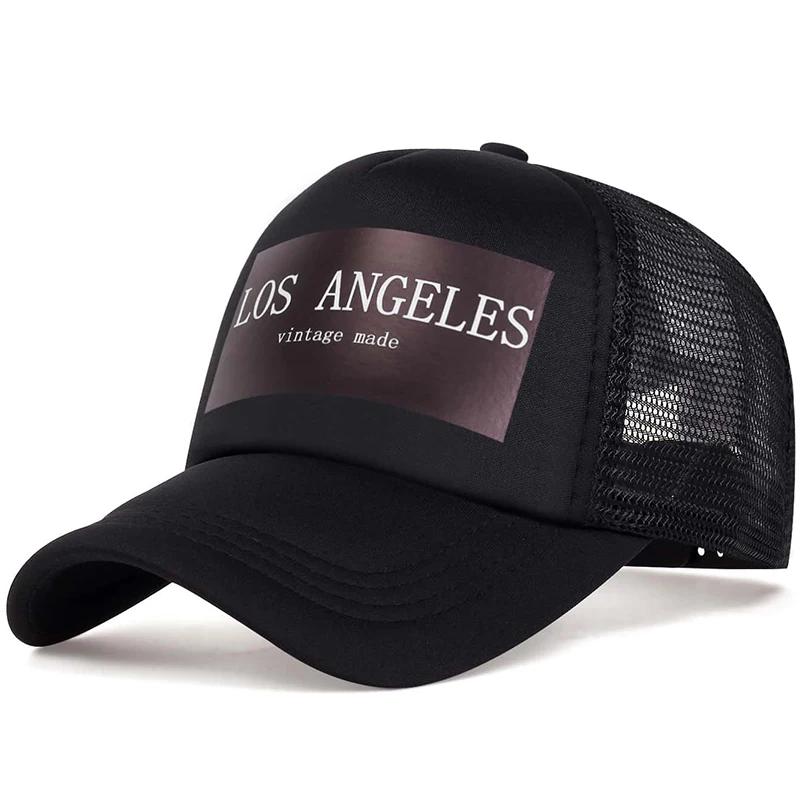 Unisex Los Angeles Print Baseball Net Caps Spring Summer Outdoor Sunscreen Hat Adjustable Casual Trucker Hats