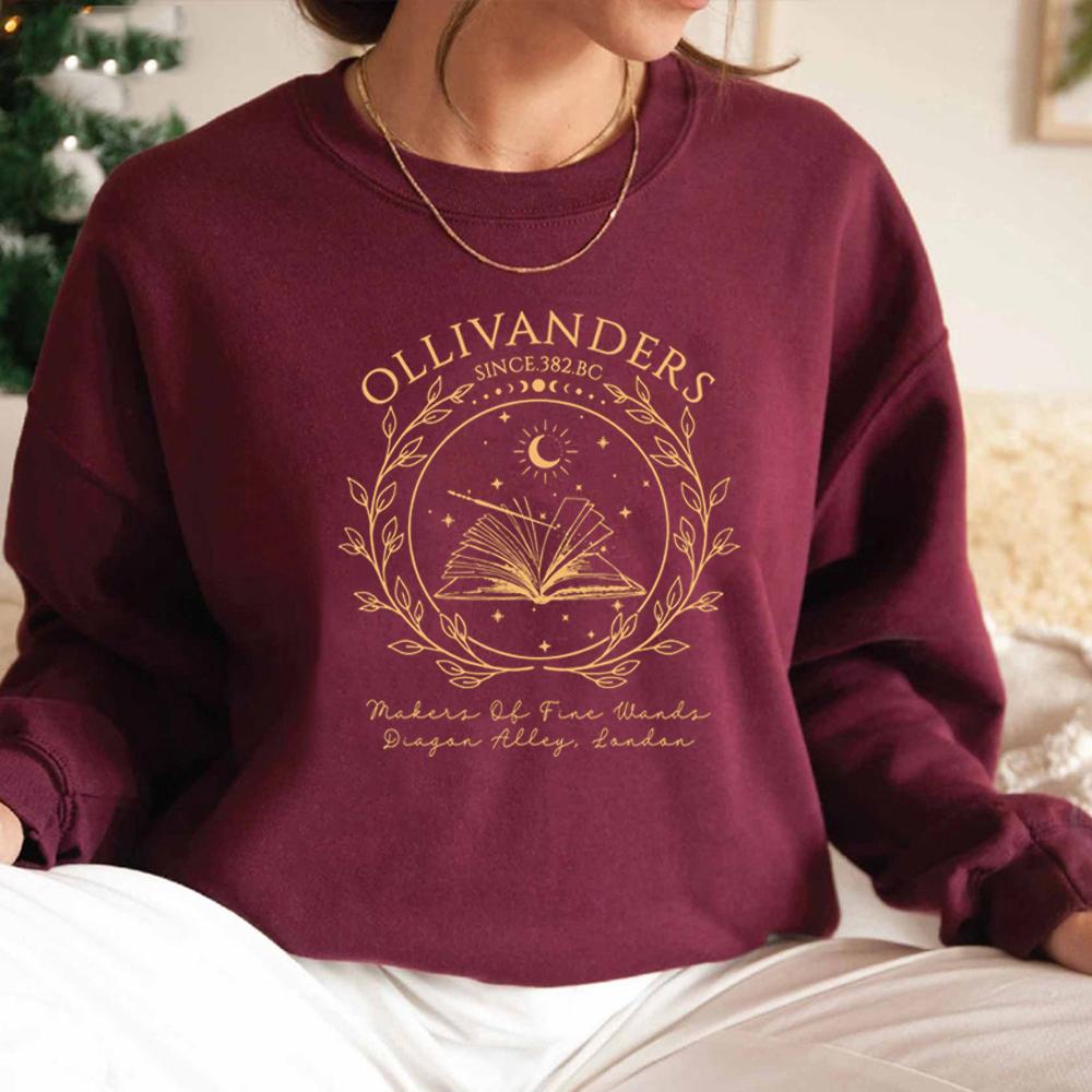 Wizard Book Shop Sweatshirt HP Sweater Magic Wizard Sweatshirts Women Graphic Hoodies Book Nerd Pullover Tops Fans Gift Hoodie