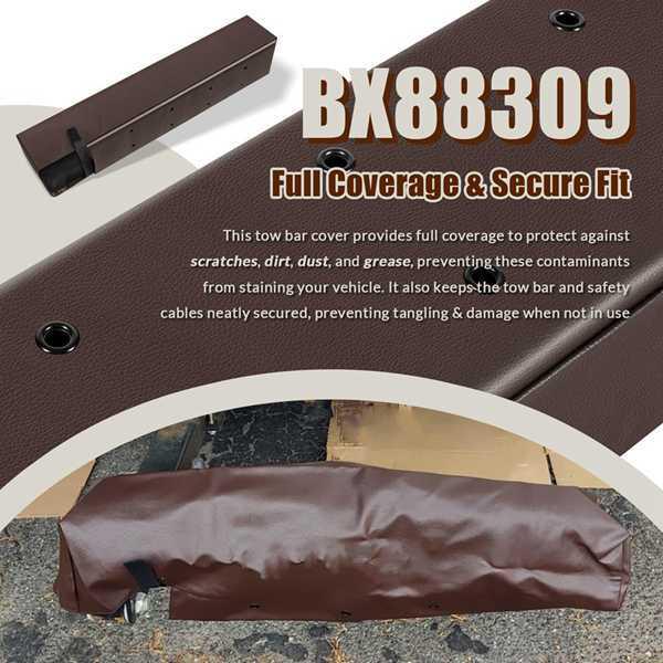 Brown PU Leather Trailer Hitch Cover Storage Bag BX88309, 1pc