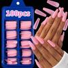 1 Box False Nail Artificial Nails Tips Arcylic Fake Press On Nail Long Coffin Capsule