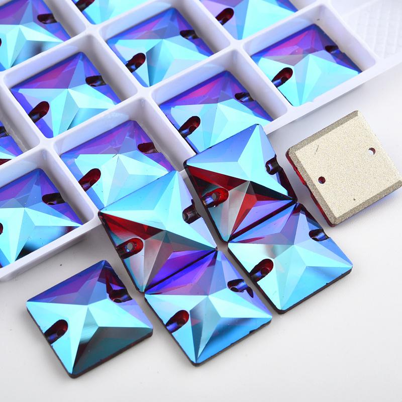 Blinginbox Стразы Квадратные Пришивные Стразы Кристальные Камни Кристальные Стразы Бусины для Костюма на Выступление