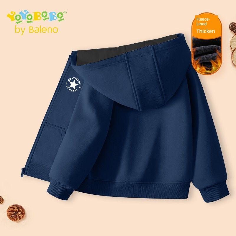 Baleno Kids Серия Ybb Детская куртка Осень и Зима Детский кардиган с капюшоном на флисовой подкладке Верхняя одежда для мальчиков