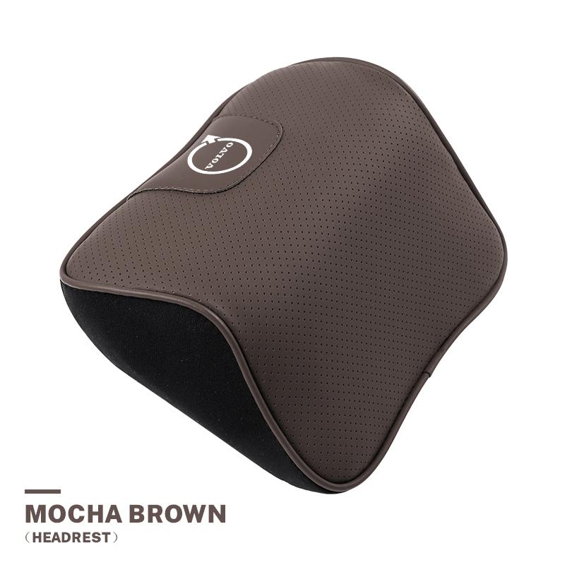 Car Leather Headrest Lumbar Memory Foam Neck Pillow Accessories For Volvo XC90 V90 V60 XC60 V40 EC40 EX40 S80 S60 S90 C40 XC40