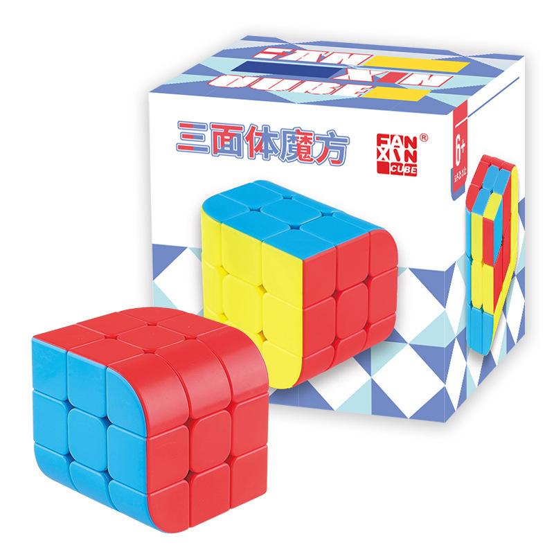 Скрученный наклонный кубик Рубика, однотонный, цветной, инопланетный, трехпорядковый, креативный, гладкий, детские развивающие игрушки