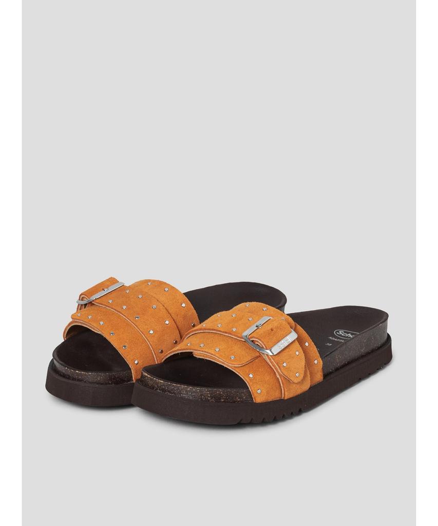 Scholl (женщины) Однолямочные пробковые сандалии Оранжевые (Hh64K2C428)