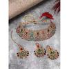 Sukkhi Graceful Curve Shaped Gold Plated AD Stones Choker Necklace