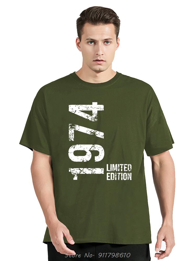 Винтажные футболки 'Рожден в 1974 году' в стиле ретро 70-х, футболка оверсайз унисекс, повседневная модная свободная мягкая уличная одежда