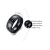 [Rockyu] Heart Sutra men's ring black black titanium Engraving sutra Buddhist sutras ring good luck amulet ring Komaru finishing Elegant elderly
