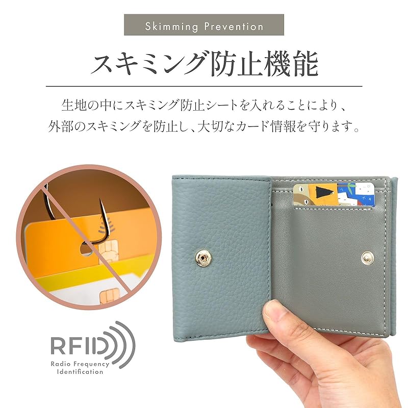 [KNUTe] Genuine Leather Tri-fold Mini Wallet Ladies Wallet Trifold Card Holder Skimming Prevention Coin Purse Compact Cute Fashionable Small Size