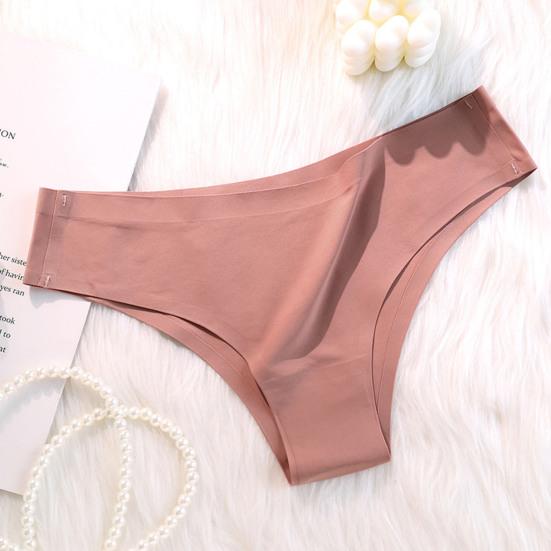 Women Panties Seamless Mid Waist Ice Silk Good Breathability Solid Color Slim Fit Thin Quick Dry Casual Sport Underpants Lady Briefs