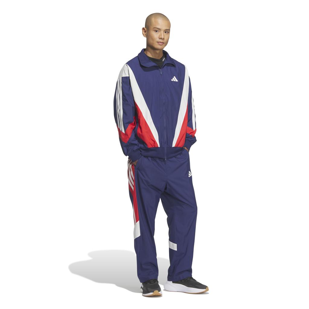 Adidas Essentials CB Woven Jersey Dark White Size XL Pants, Men's KQD21, Blue/Better Scarlet/Core (JM2107),